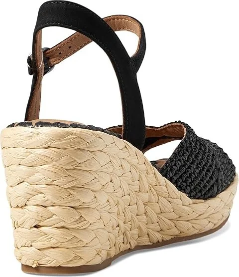 Gentle Souls by Kenneth Cole Nomi Raffia Women's Sandals Black Raffia : 6 M, Leather/Rubber - Image 4