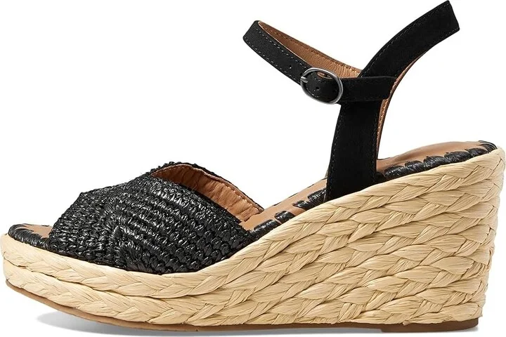 Gentle Souls by Kenneth Cole Nomi Raffia Women's Sandals Black Raffia : 6 M, Leather/Rubber - Image 5