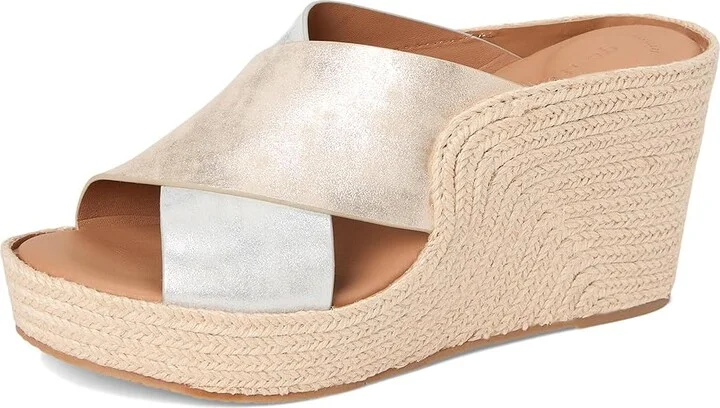 Gentle Souls by Kenneth Cole Porto Women's Dress Sandals Silver/Gold Leather : 10 M, Leather/Rubber - Image 5