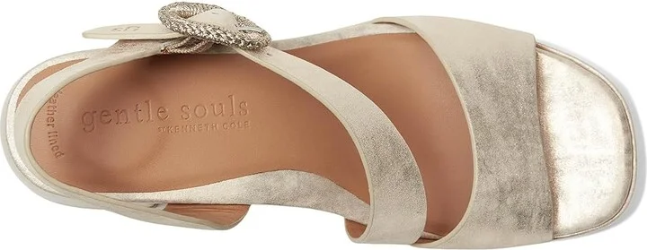Gentle Souls by Kenneth Cole Roma Women's Dress Sandals Soft Gold Leather : 11 M - Image 2