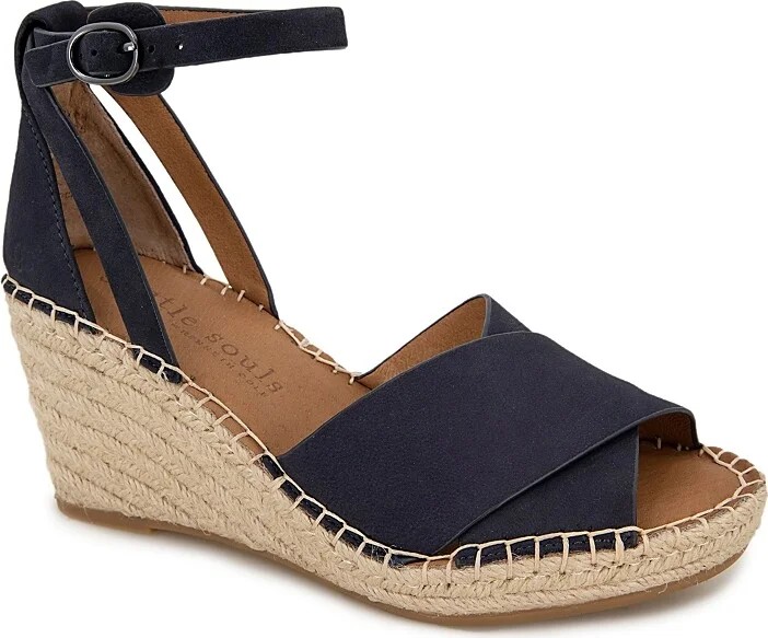 Gentle Souls by Kenneth Cole Women's Charli Ankle Strap Espadrille Wedge Sandals