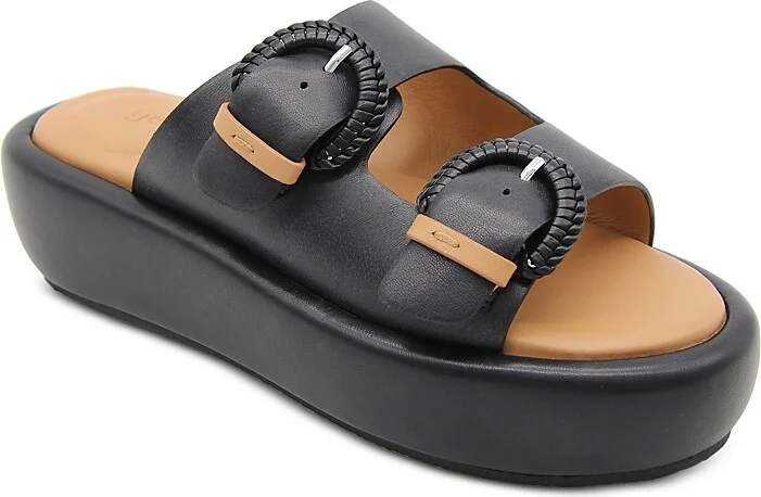 Gentle Souls by Kenneth Cole Women's Theresa Double Buckle Platform Sandals