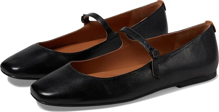 Gentle Souls by Kenneth Cole Wynona Women's Flat Shoes Black Leather : 8.5 M