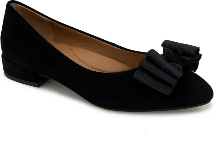 Gentle Souls Women's Atlas Slip-On Flats - Black- Suede, Textile