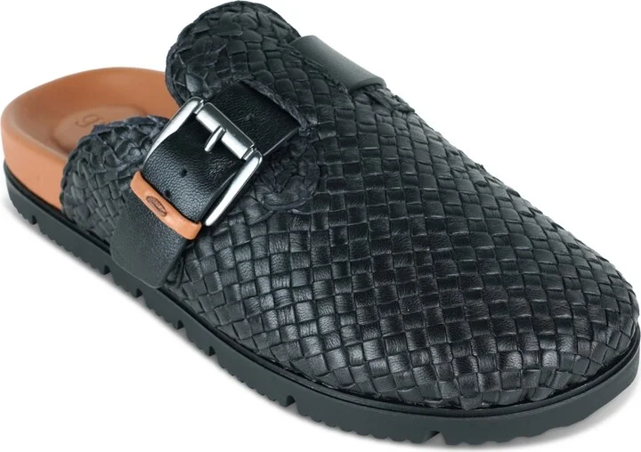 Black Woven Leather