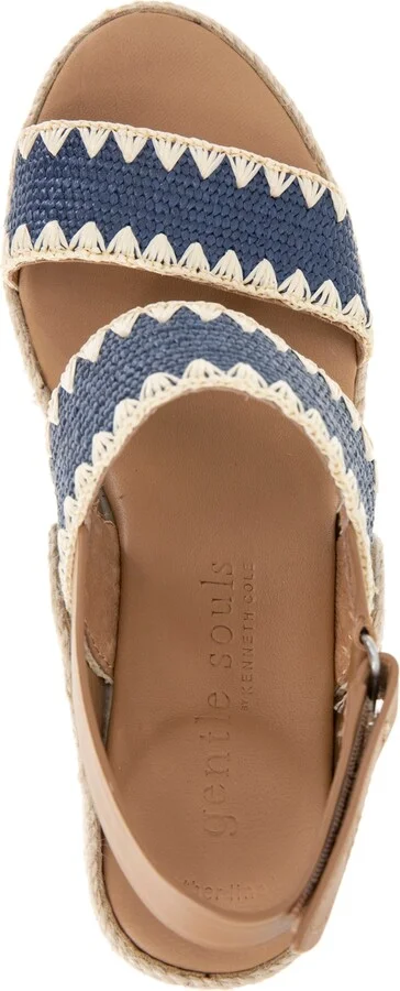 Gentle Souls Women's Evora Stitched-Trim Wedge Sandals - Image 4