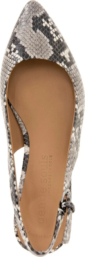 Gentle Souls Women's Georgia Slingback Block-Heel Pumps - Black, White - Image 4