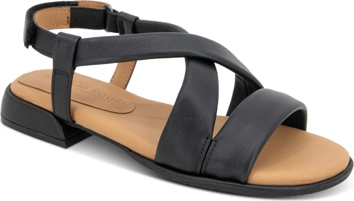 Gentle Souls Women's Heather Crisscross Flat Sandals