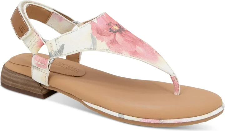 Gentle Souls Women's Holly Floral Thong Flat Sandals