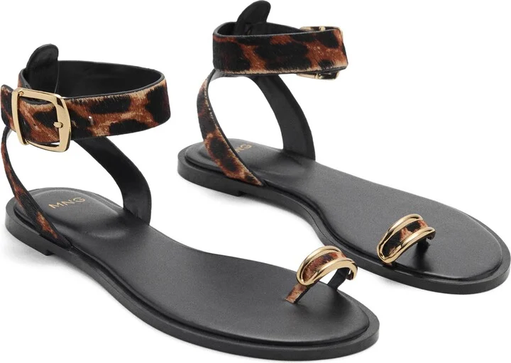 Genuine Calf Hair Ankle Strap Sandal
