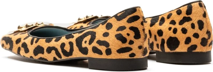 Genuine Calf Hair Square Toe Ballet Flat - Image 2