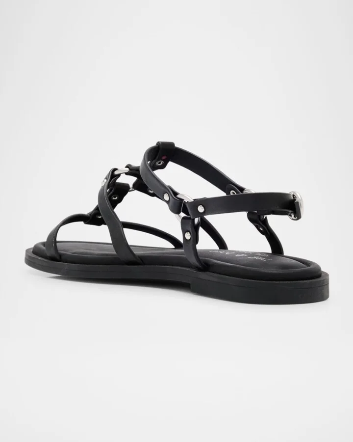 Geo Leather Harness Sandals - Image 2