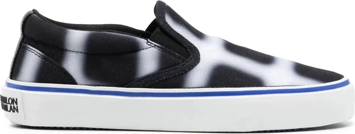 Geometric-Pattern Slip-On Sneakers