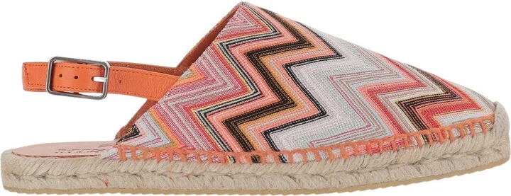 Geometric Pattern Slippers With Adjustable Heel Strap