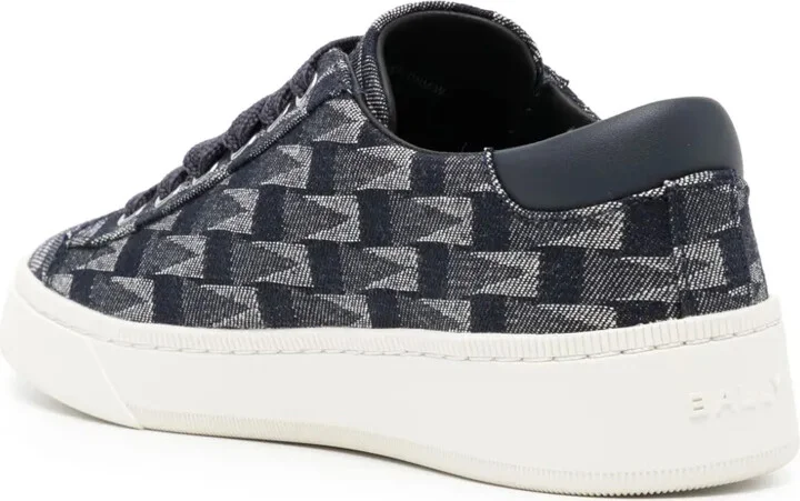 Geometric-Print Leather Sneakers - Image 3