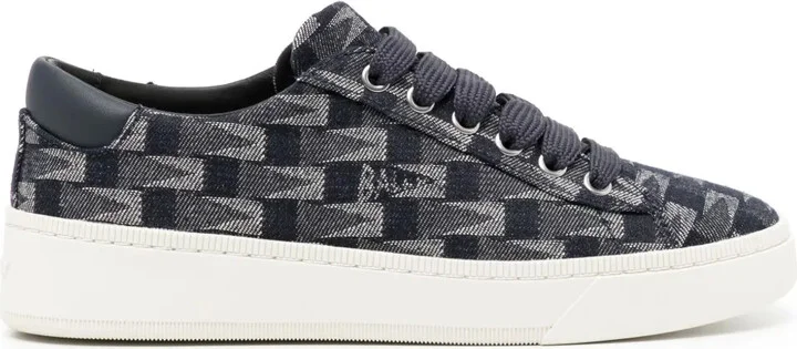 Geometric-Print Leather Sneakers