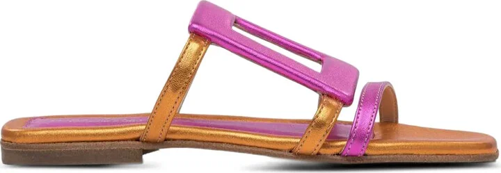 Geometric-Shapes Metalic Sandals