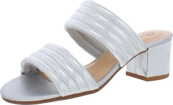 Georgette Womens Leather Metallic Slide Sandals