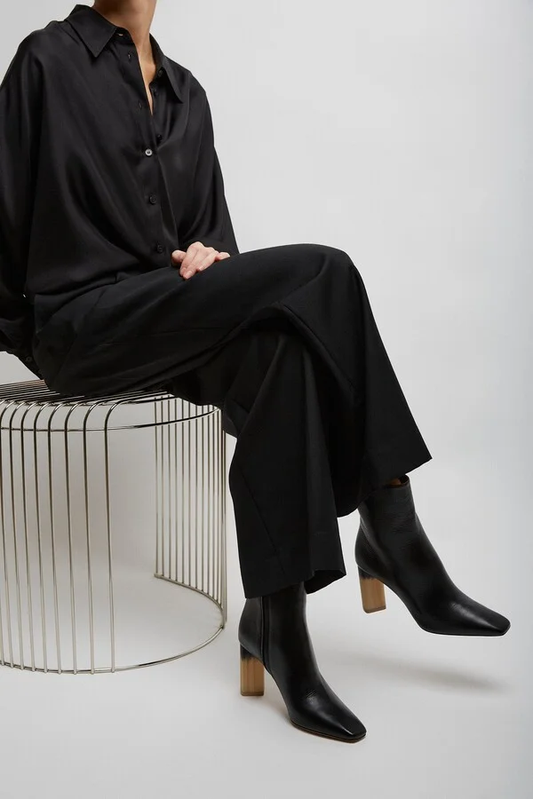Georgia black leather ankle boots - Image 2