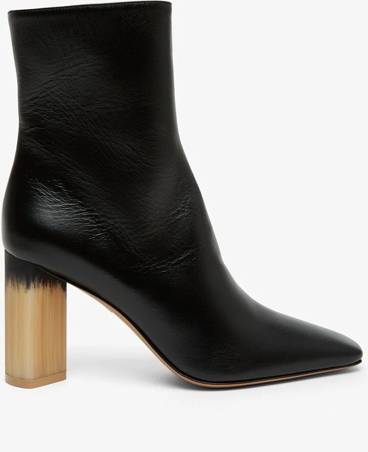 Georgia black leather ankle boots