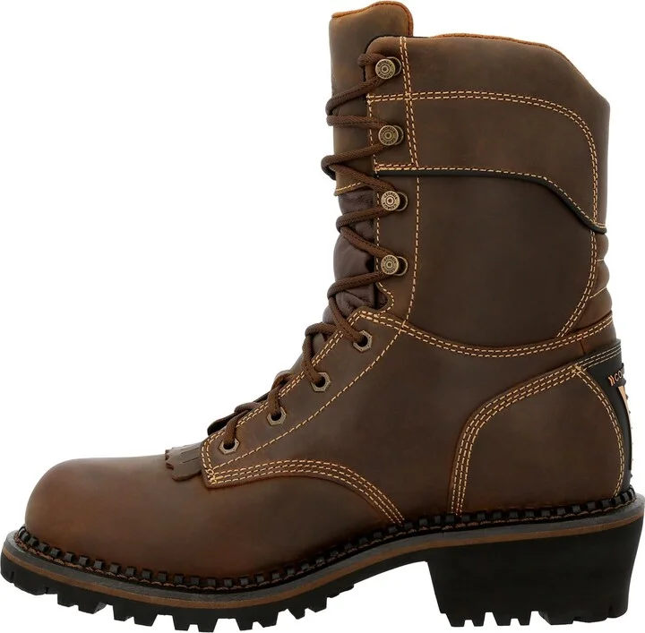 GEORGIA BOOT AMP LT Logger Composite Toe Insulated Waterproof Work Boot