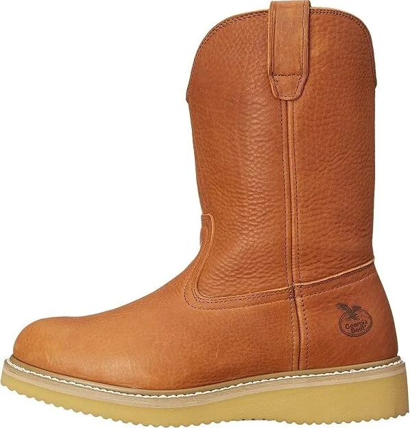 Georgia Boot G5153 12 Wellington Men's Work Pull-on Boots Barracuda Gold : 8 D - Medium, Leather - Image 6