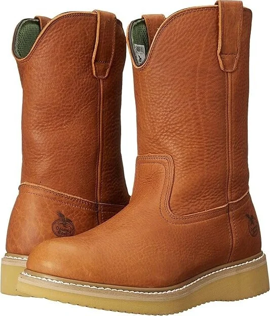 Georgia Boot G5153 12 Wellington Men's Work Pull-on Boots Barracuda Gold : 8 D - Medium, Leather