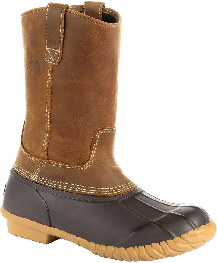Georgia Boot Marshland Unisex Pull-On Duck Boot Size 4(M) Brown