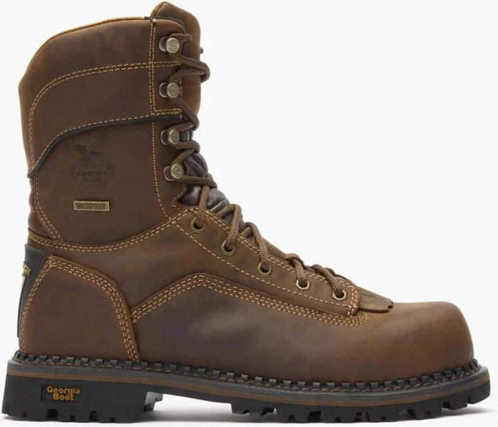 Georgia Boot Men's Amp Lt Low Heel Logger Composite Toe Waterproof Work Boot - Image 5