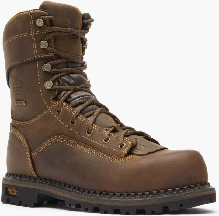 Georgia Boot Men's Amp Lt Low Heel Logger Composite Toe Waterproof Work Boot