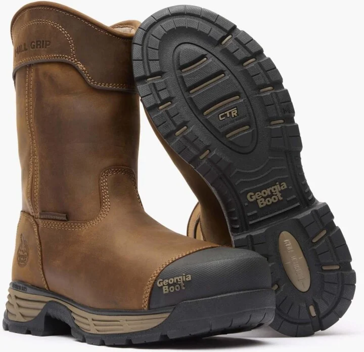Georgia Boot Men's Durablend Edge 10" Waterproof Alloy Toe Pull On Work Boot - Image 2