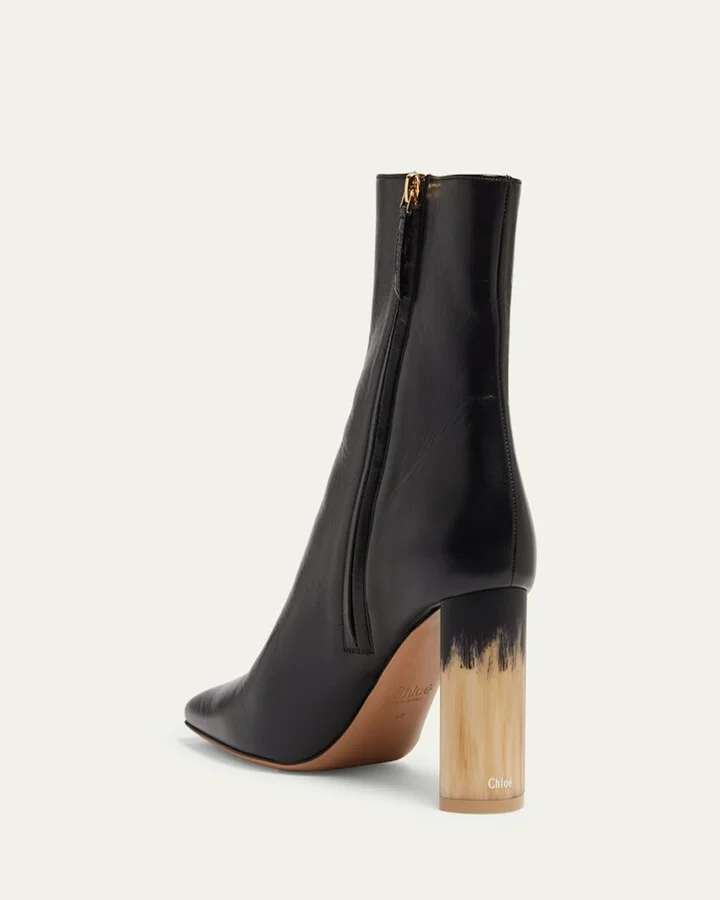Georgia Leather Block-Heel Booties - Image 5