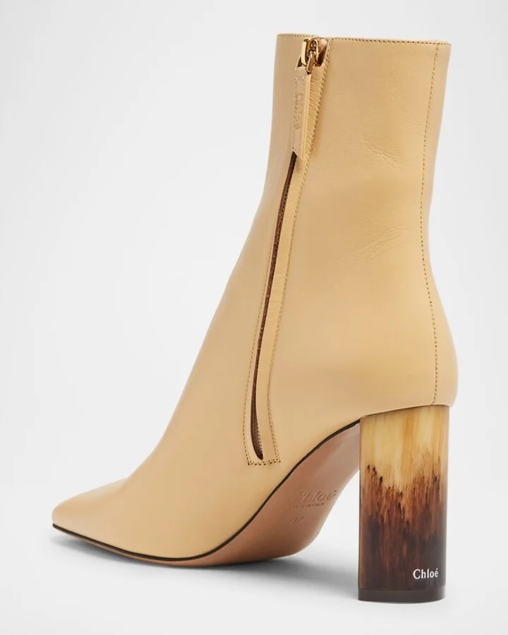 Georgia Leather Block-Heel Booties - Image 6