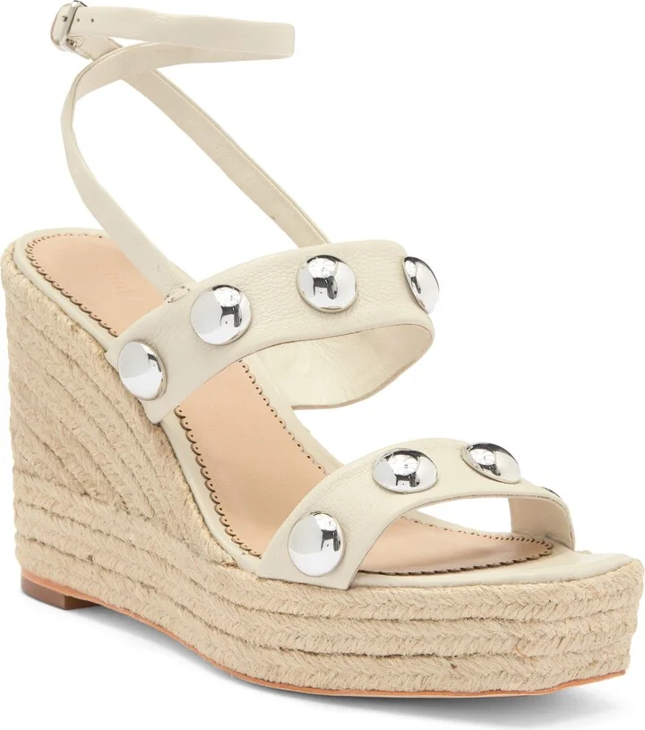 Georgia Studded Espadrille Ankle Strap Platform Wedge Sandal