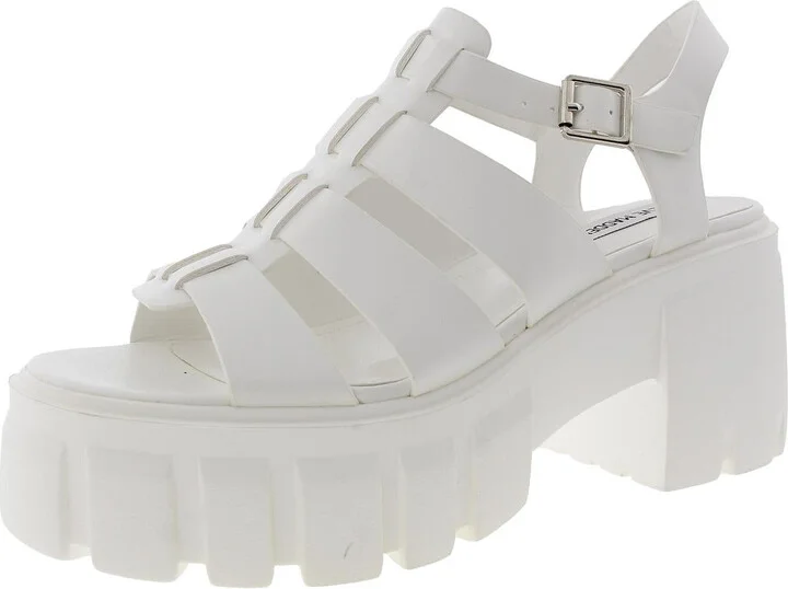 Georgia Womens Adjustable Faux Leather Platform Sandals