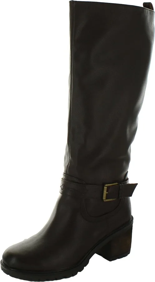 Georgia Womens Faux Leather Riding Knee-High Boots