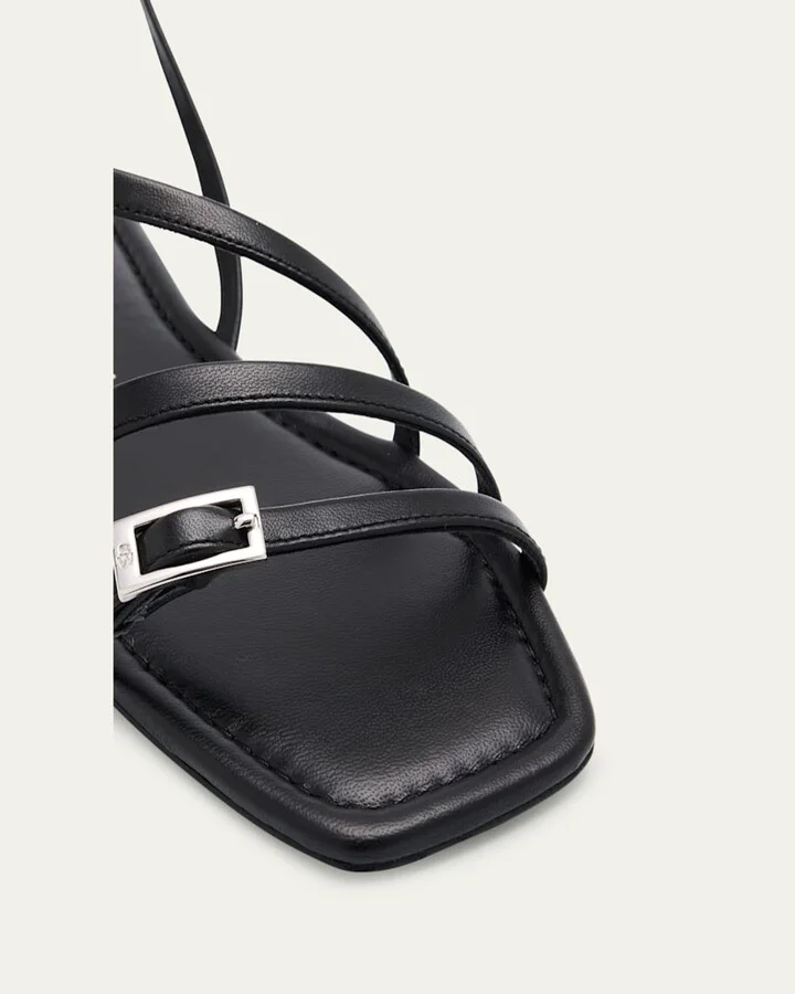 Georgie Leather Strappy Flat Sandals - Image 3
