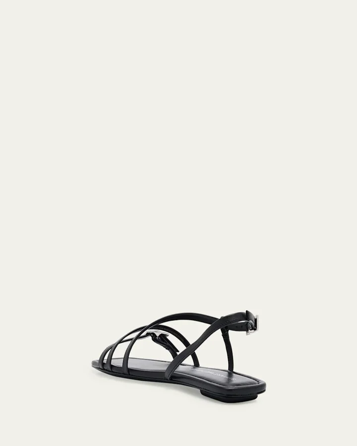 Georgie Leather Strappy Flat Sandals - Image 10