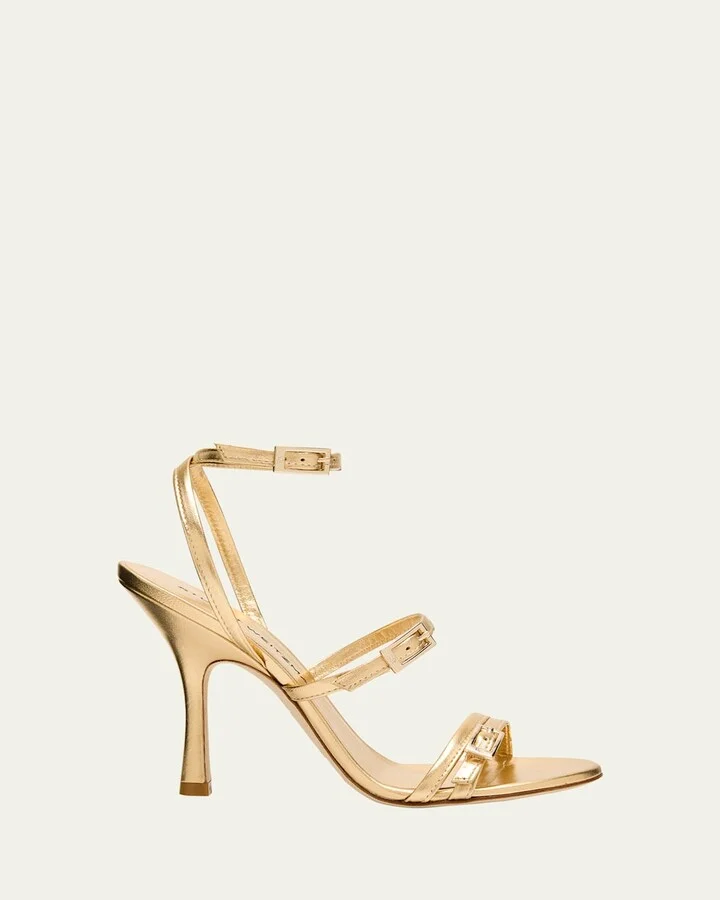 Georgie Metallic Buckles Strappy Sandals