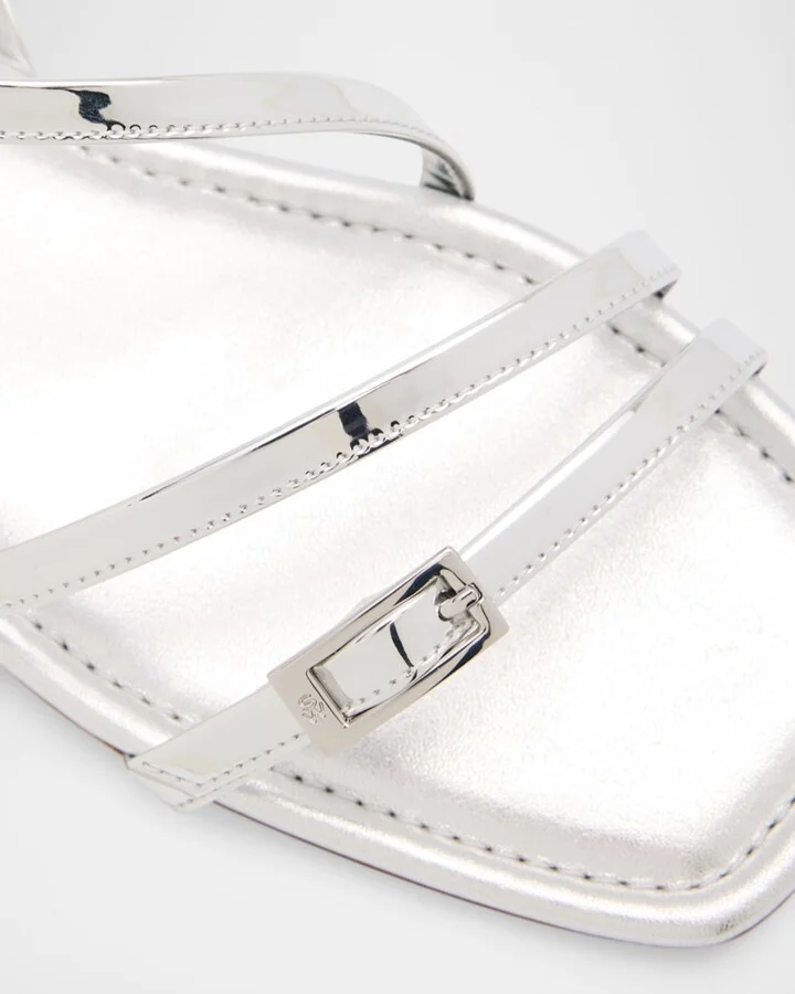 Georgie Metallic Strappy Flat Sandals - Image 3