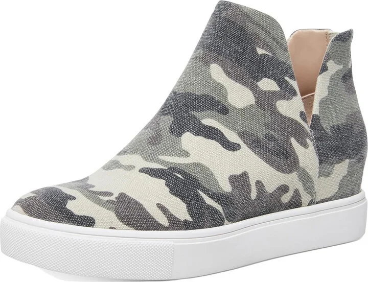 Georgie Womens Faux Leather Ankle Fashion Sneakers