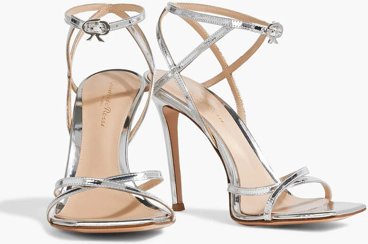 Georgina mirrored-leather sandals - Image 2