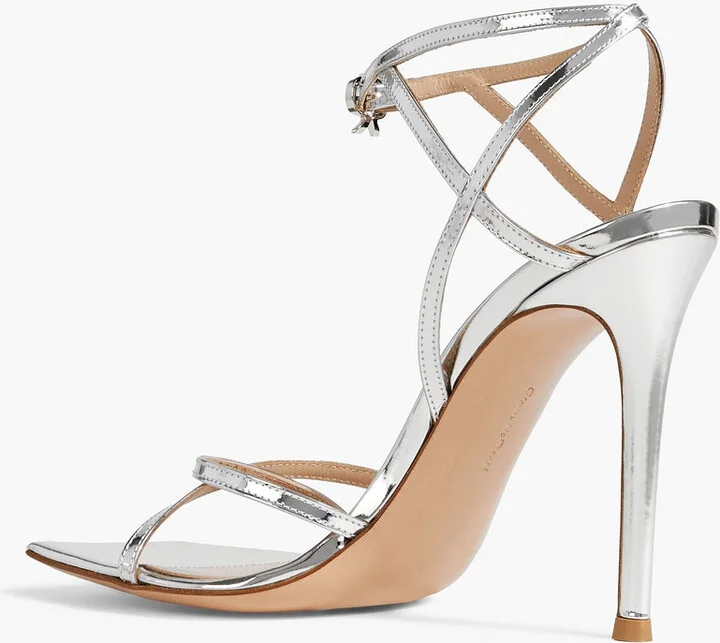 Georgina mirrored-leather sandals - Image 3