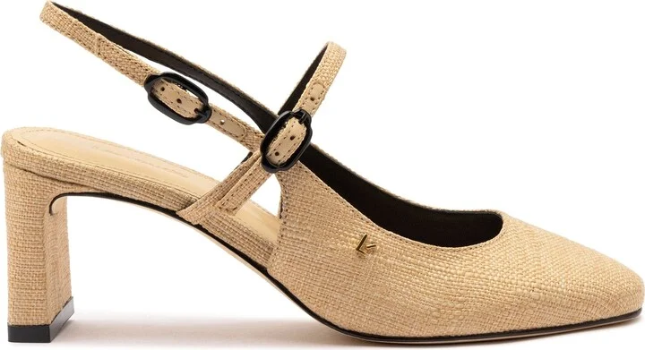 Beige Raffia And Black