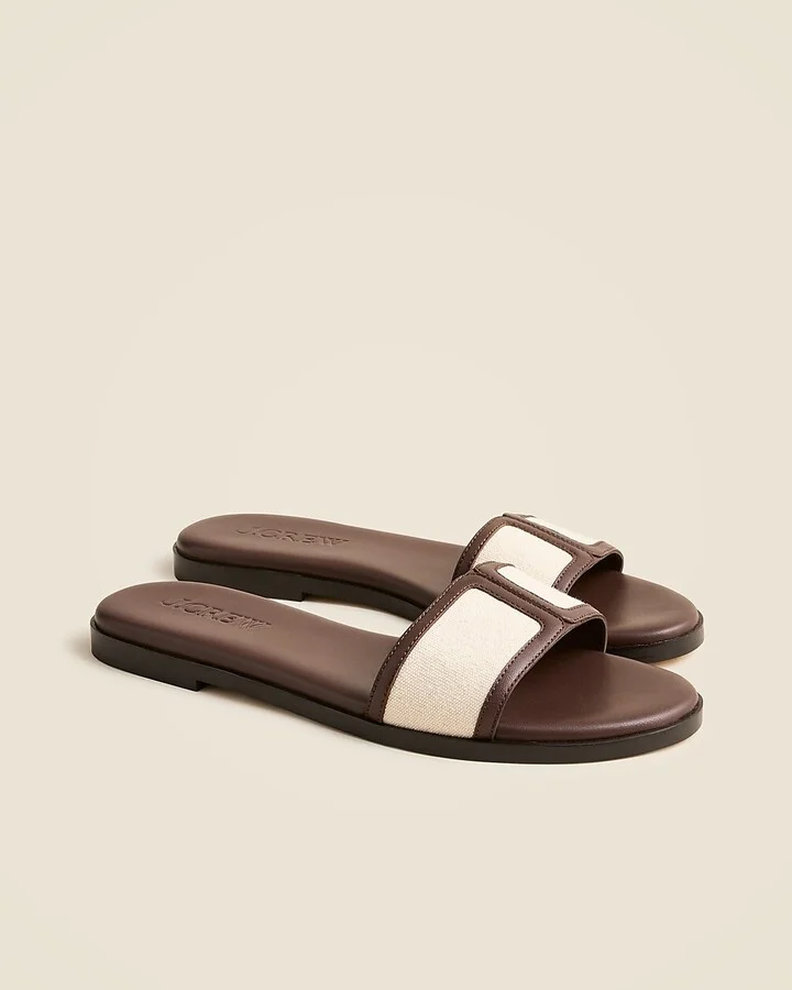 Georgina sandals in canvas and leather