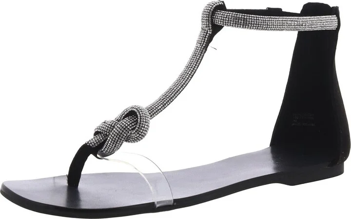 Germani Womens Embellished Knot-Front Thong Sandals