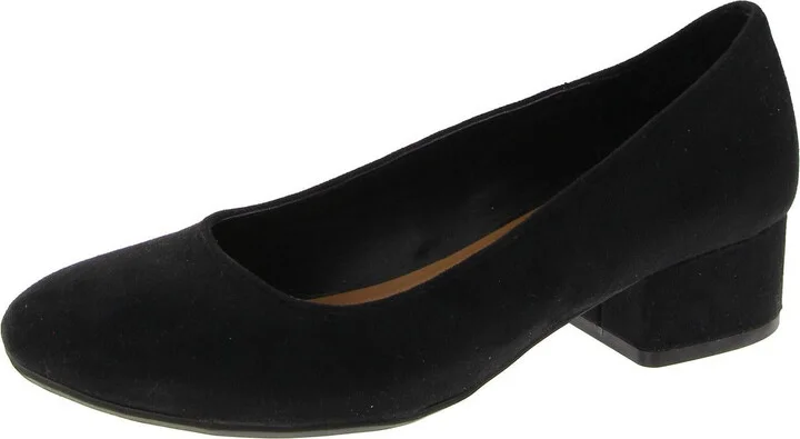Gerriee Womens Faux Suede Block Heel Pumps