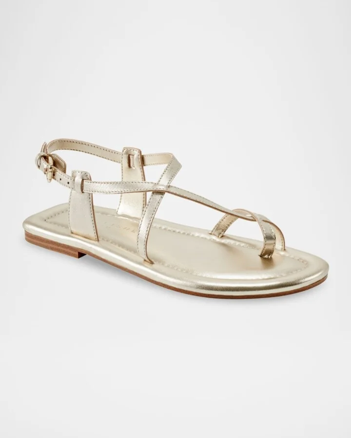 Gerty Strappy Leather Flat Toe-Ring Sandals - Image 2