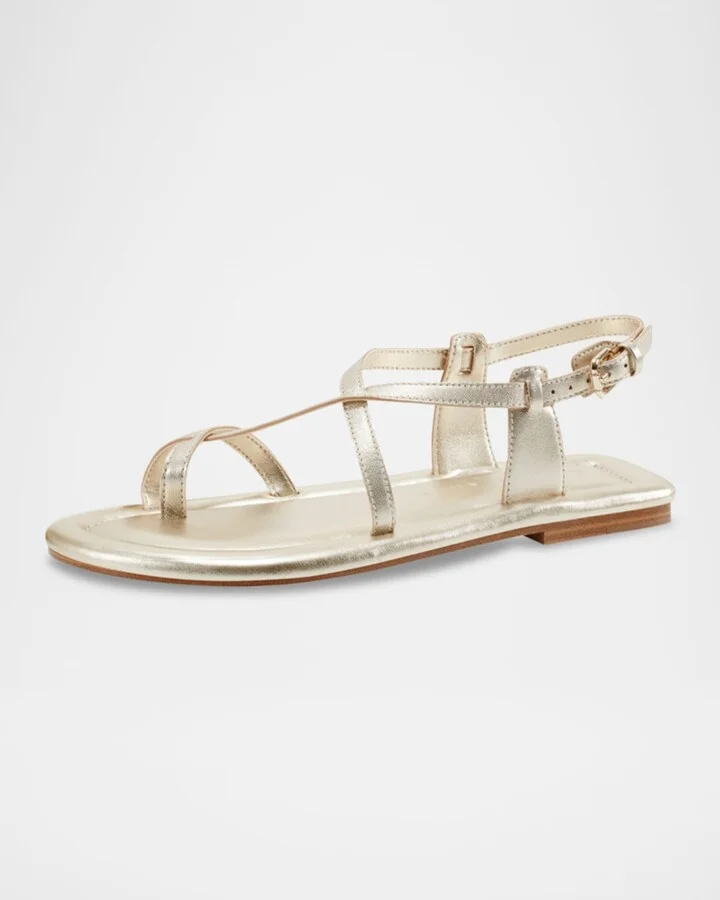 Gerty Strappy Leather Flat Toe-Ring Sandals - Image 3