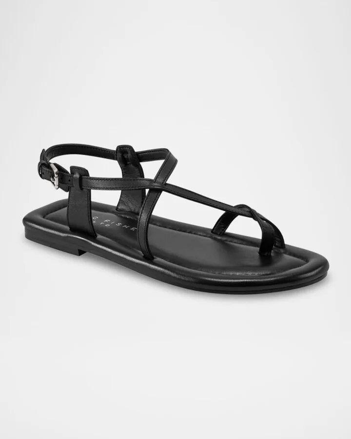 Gerty Strappy Leather Flat Toe-Ring Sandals - Image 6